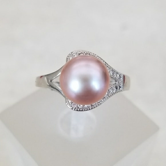 Sterling Silver 9mm Lavender Freshwater Pearl Ring - Picture 3 of 8